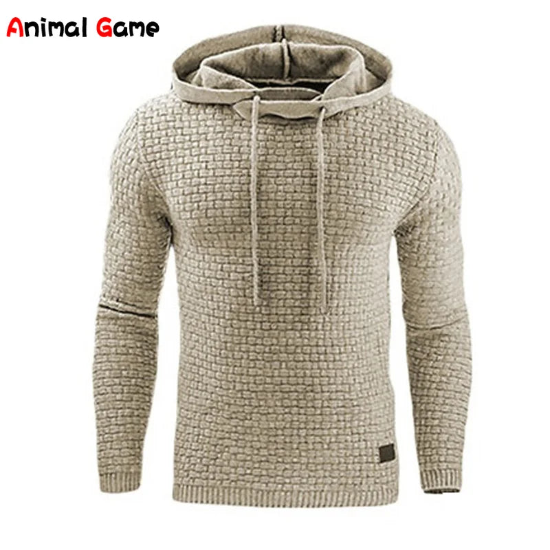 CASUAL KNITTED FLEECE HOODIE