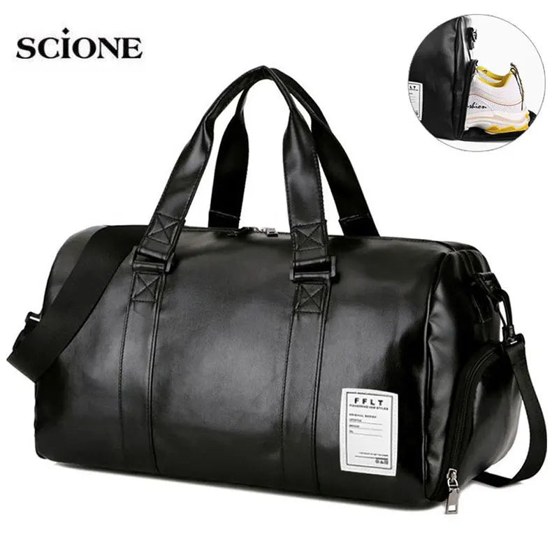 PU LEATHER GYM BAG