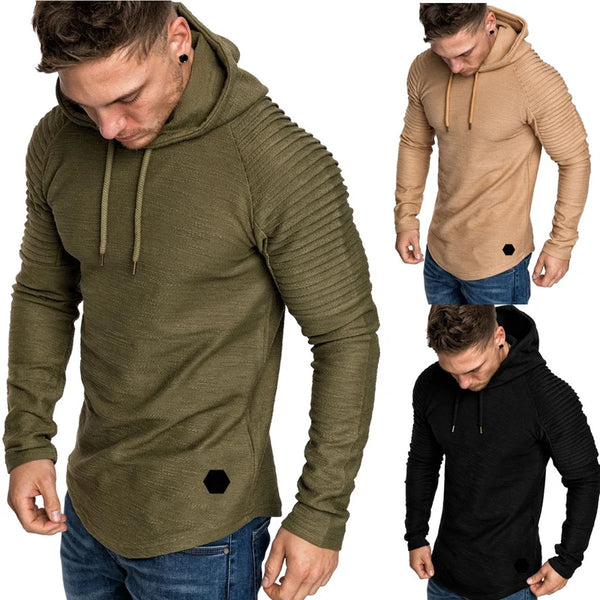 SOLID COLOUR CASUAL HOODIE