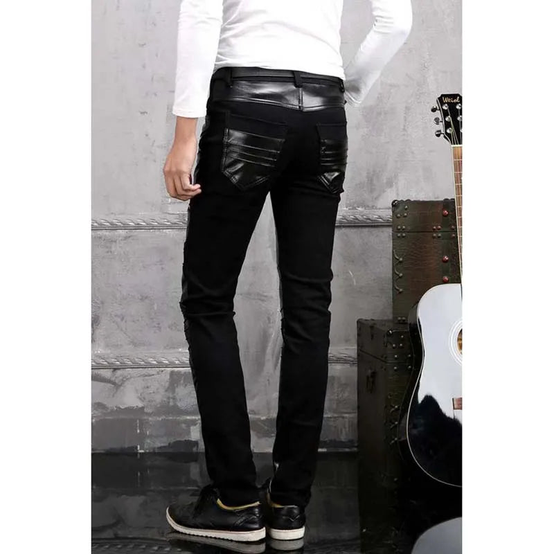 SLIM TIGHT BLACK LEATHER PANTS