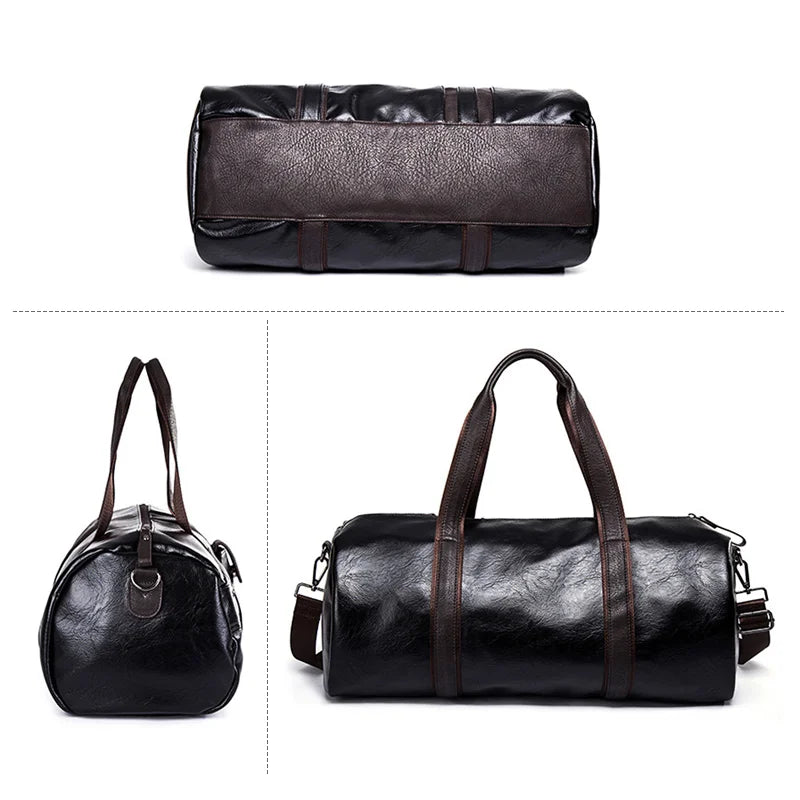 LARGE CAPACITY LEATHER GYM BAG