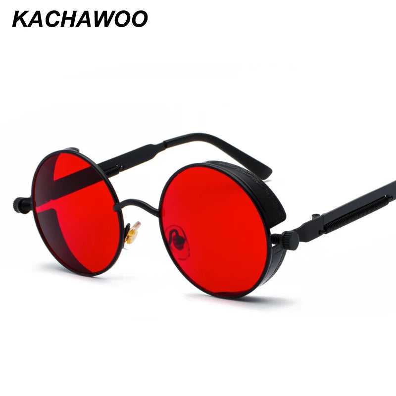 RED LENS SUNGLASSES WITH BLACK FRAMES