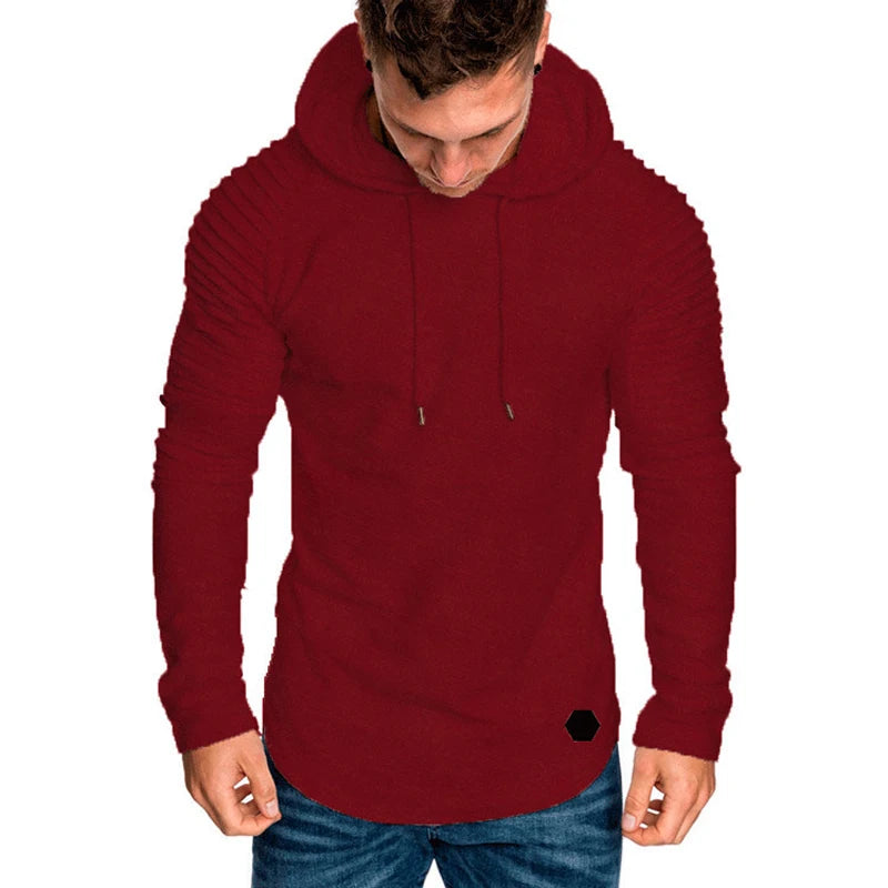 SOLID COLOUR CASUAL HOODIE