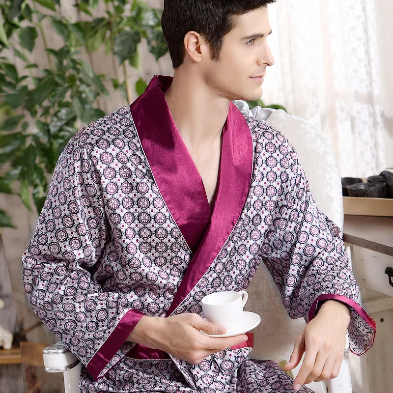 SILK LONG SLEEVE ROBE