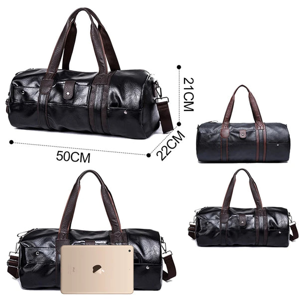 LARGE CAPACITY LEATHER GYM BAG