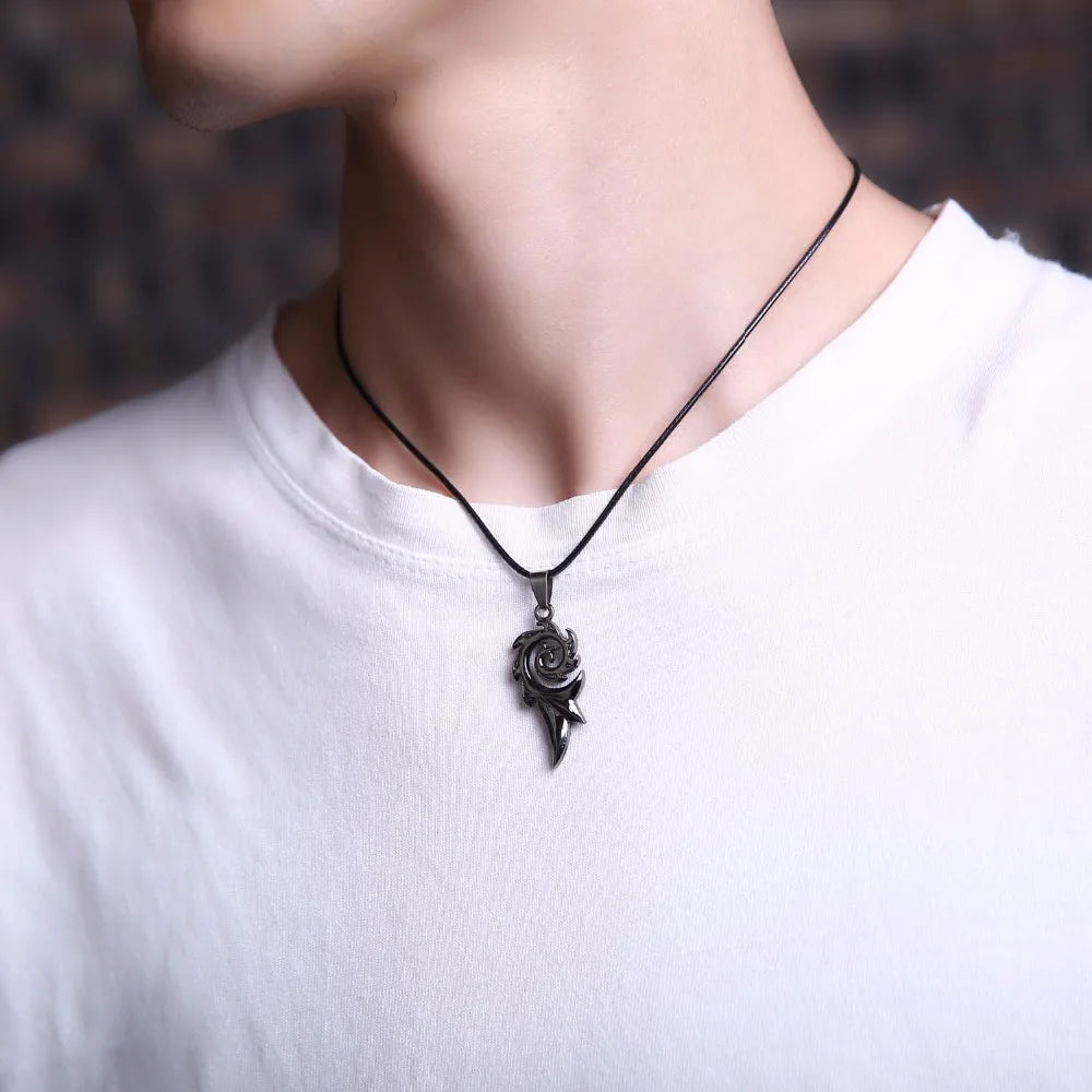 DRAGON FLAME PENDANT NECKLACE