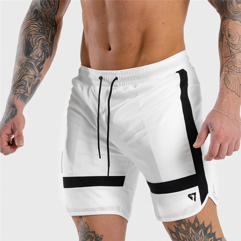 WHITE FITNESS SHORTS