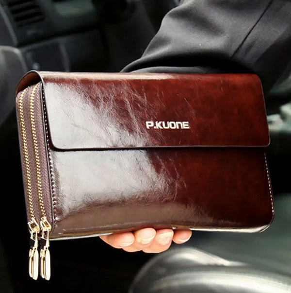 LUXURY GENUINE LEATHER MEN CLUTCH