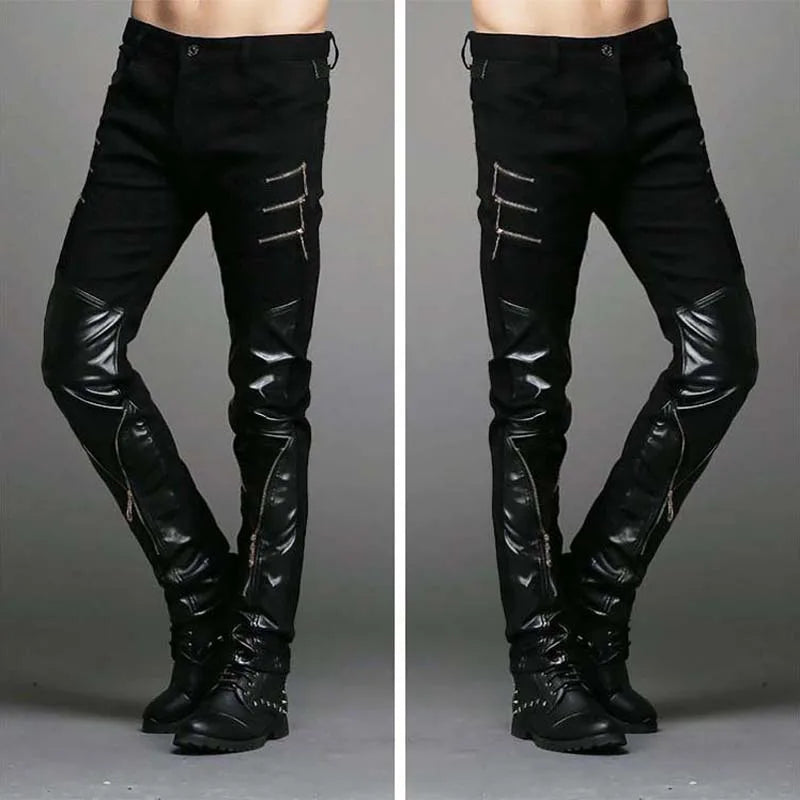 SLIM TIGHT BLACK LEATHER PANTS