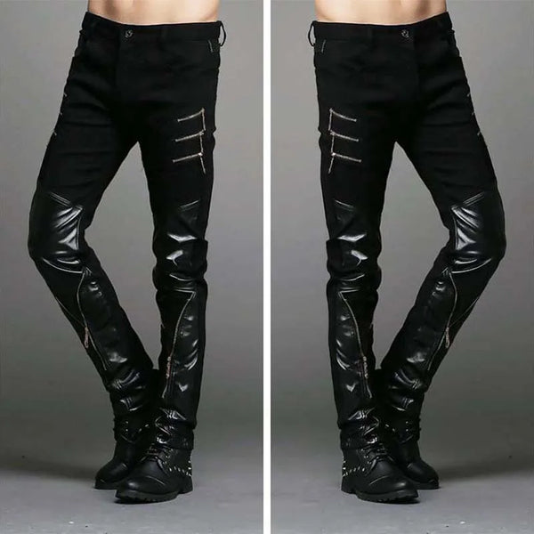 SLIM TIGHT BLACK LEATHER PANTS