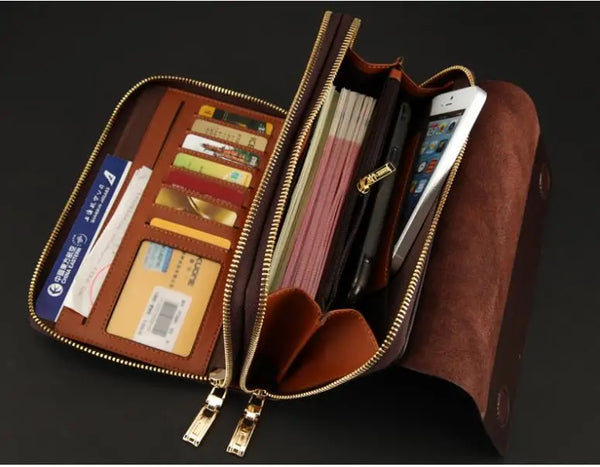 LUXURY GENUINE LEATHER MEN CLUTCH