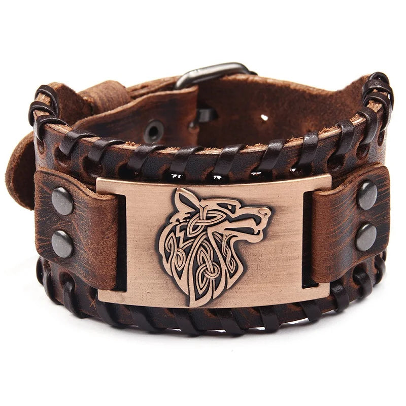 VIKING LEATHER BRAIDED BRACELET