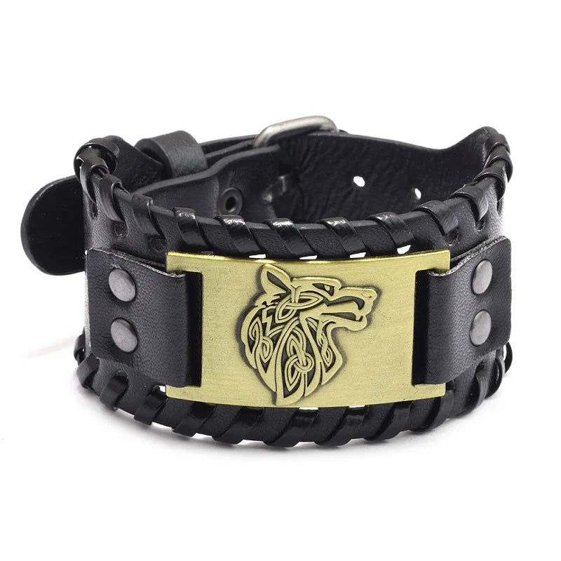 VIKING LEATHER BRAIDED BRACELET