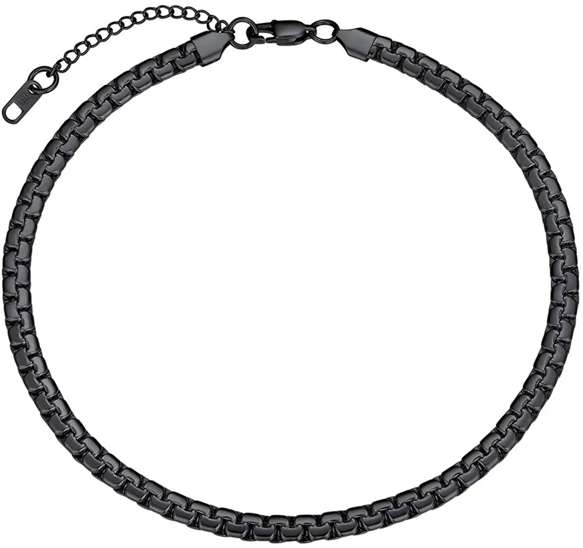 FLAT BLOCK CHAIN STEEL NECKLACE