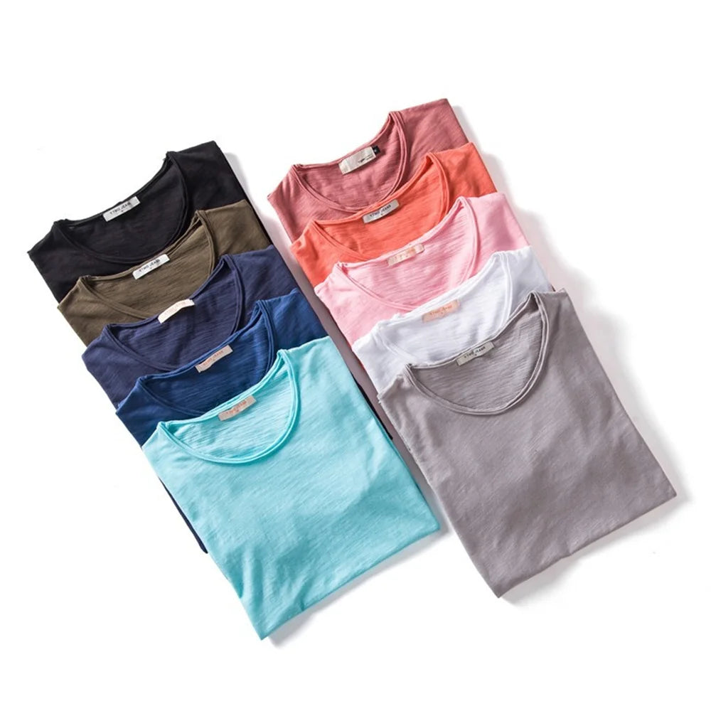 CASUAL PLAIN COTTON T-SHIRT