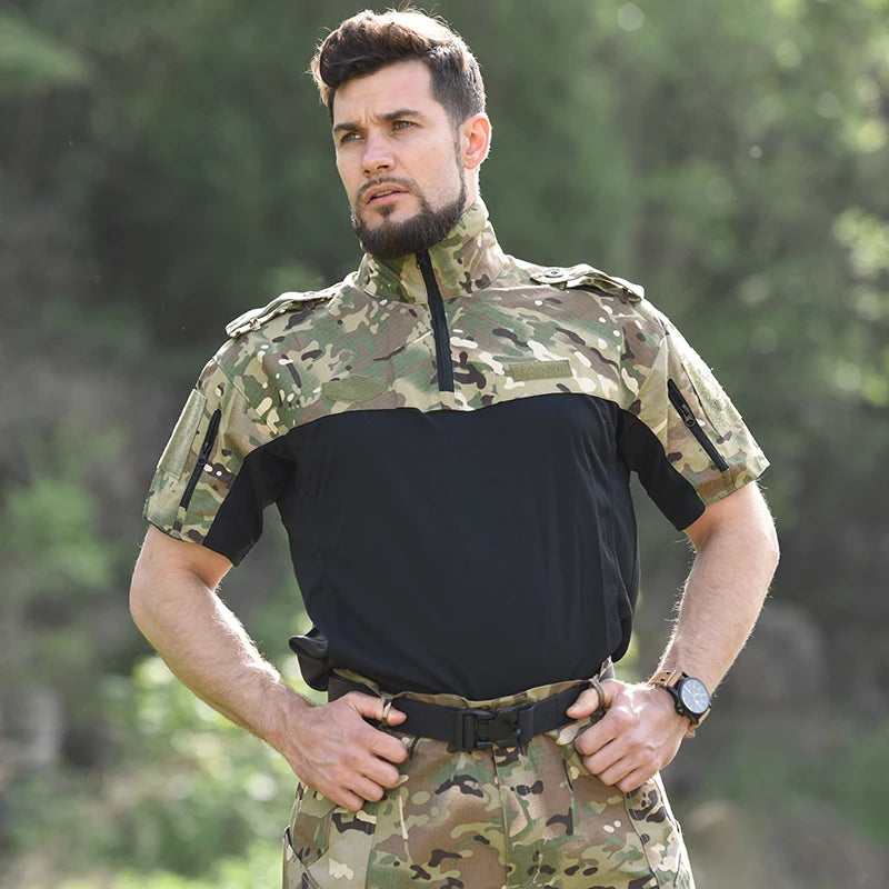 SHORT SLEEVE MILITARY POLO T-SHIRT