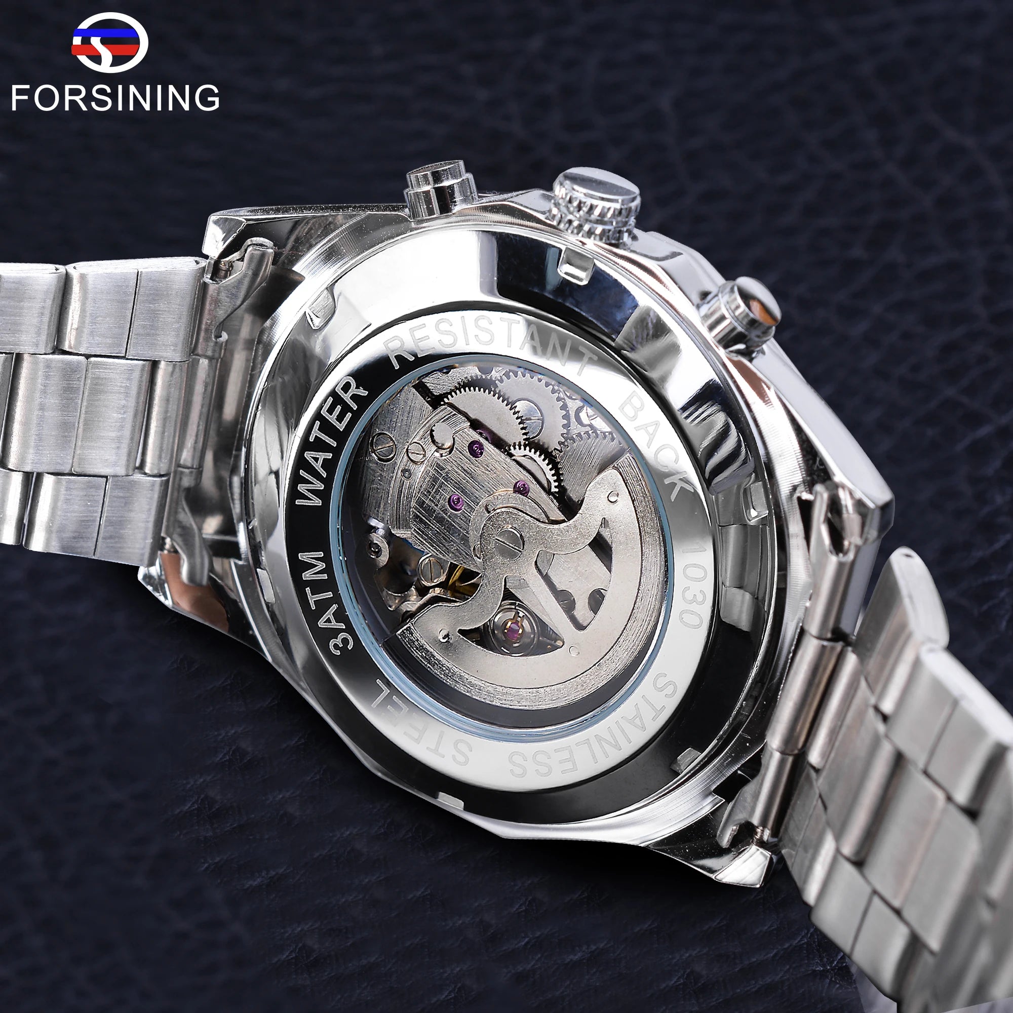 CLASSY SILVER MECHANICAL WATCH