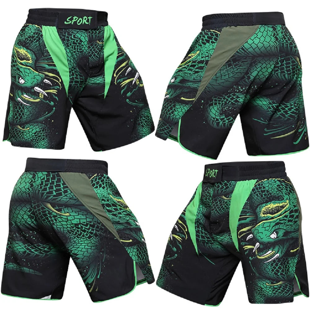 SNAKE PRINT MMA SHORTS