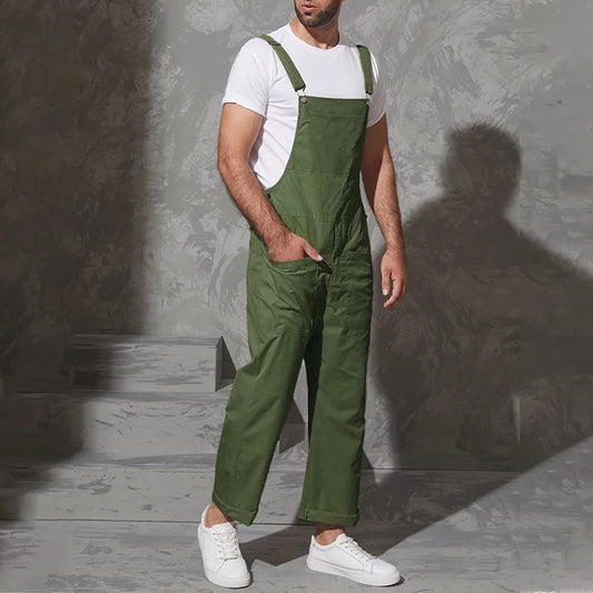 SOLID COLOUR CARGO JUMPSUIT