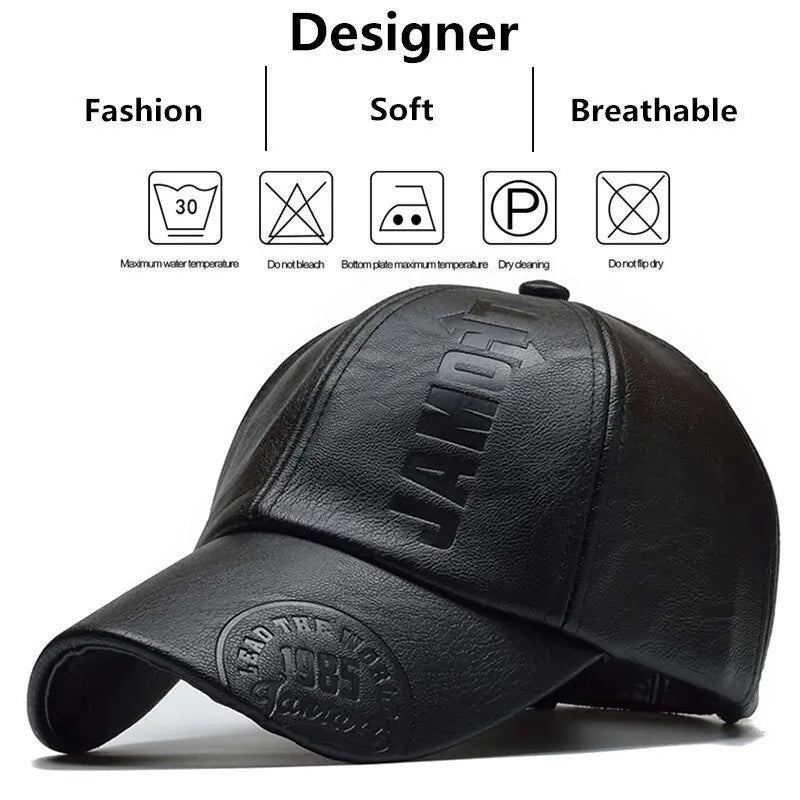 LEATHER BASEBALL CAP