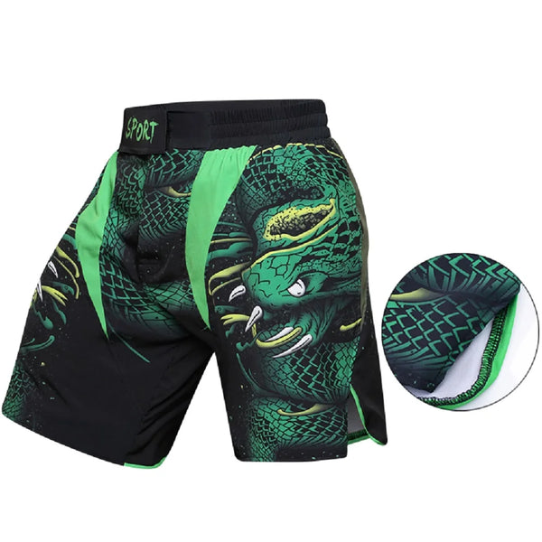 SNAKE PRINT MMA SHORTS