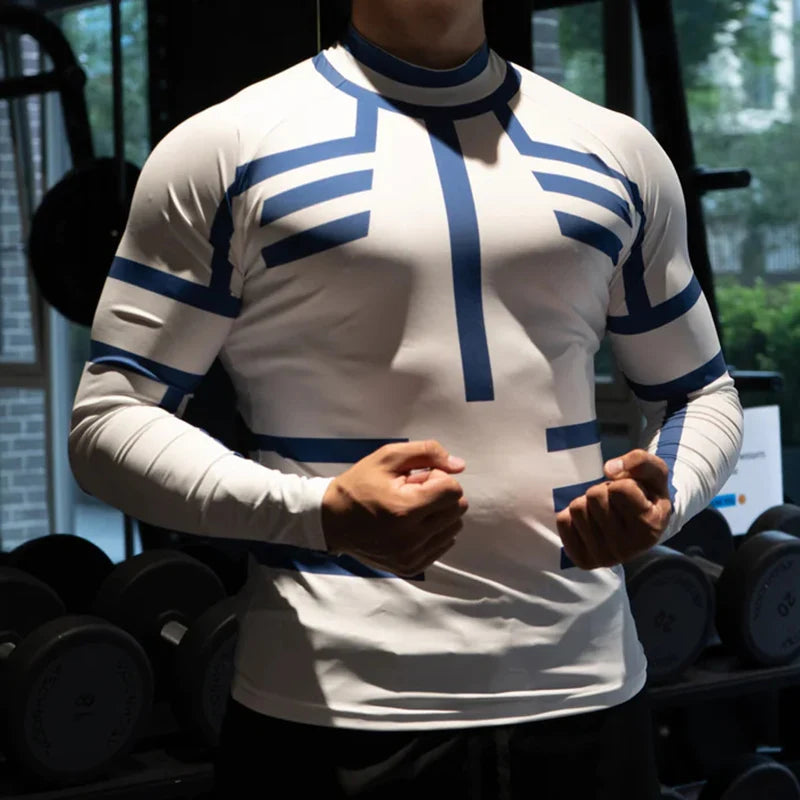 3D PRINT LONG SLEEVE COMPRESSION TOP