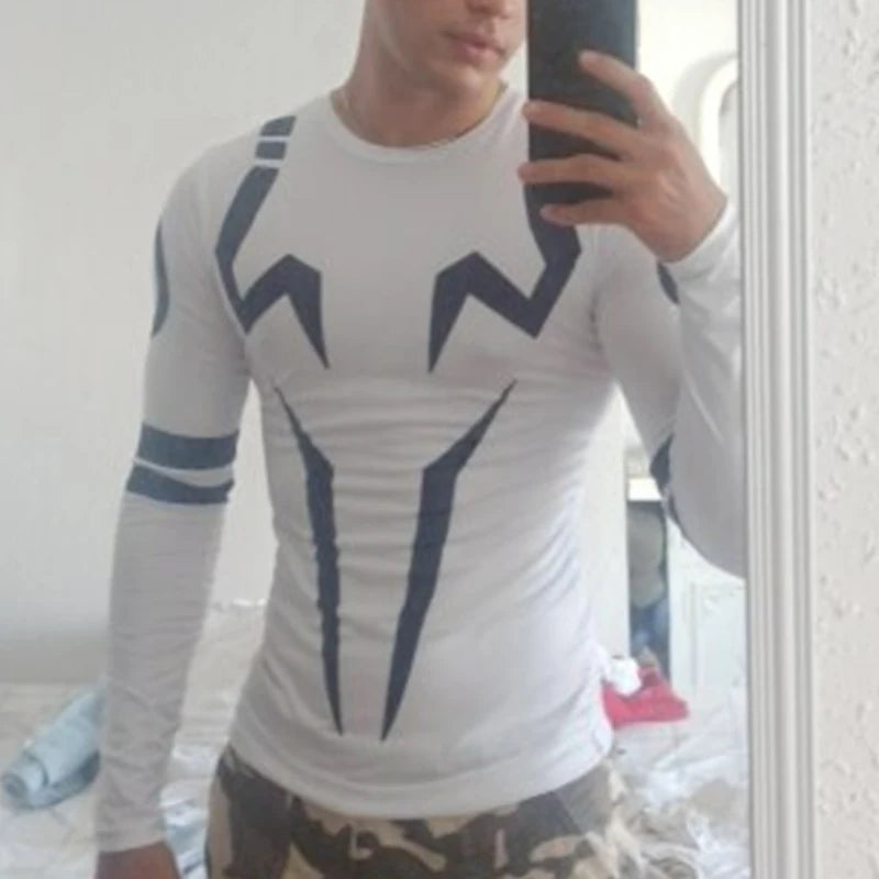 3D PRINT LONG SLEEVE COMPRESSION TOP