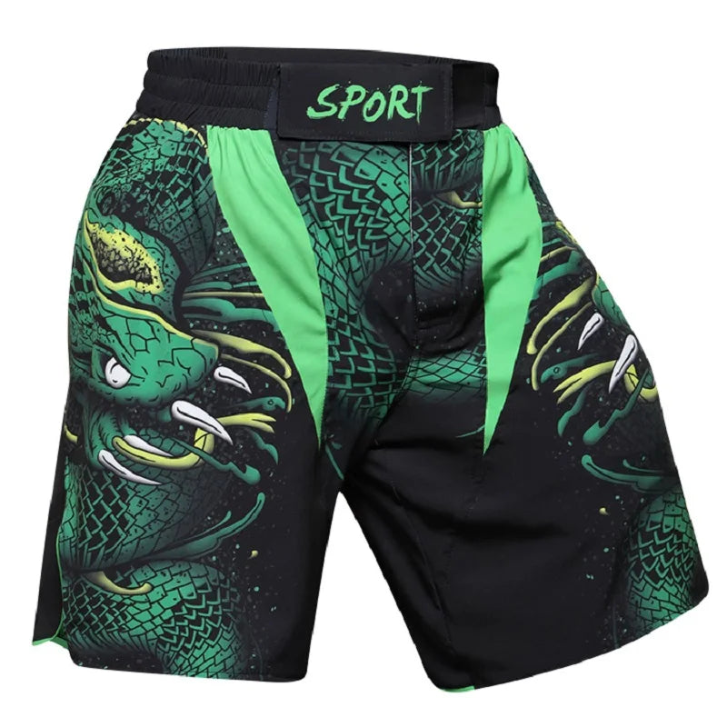 SNAKE PRINT MMA SHORTS