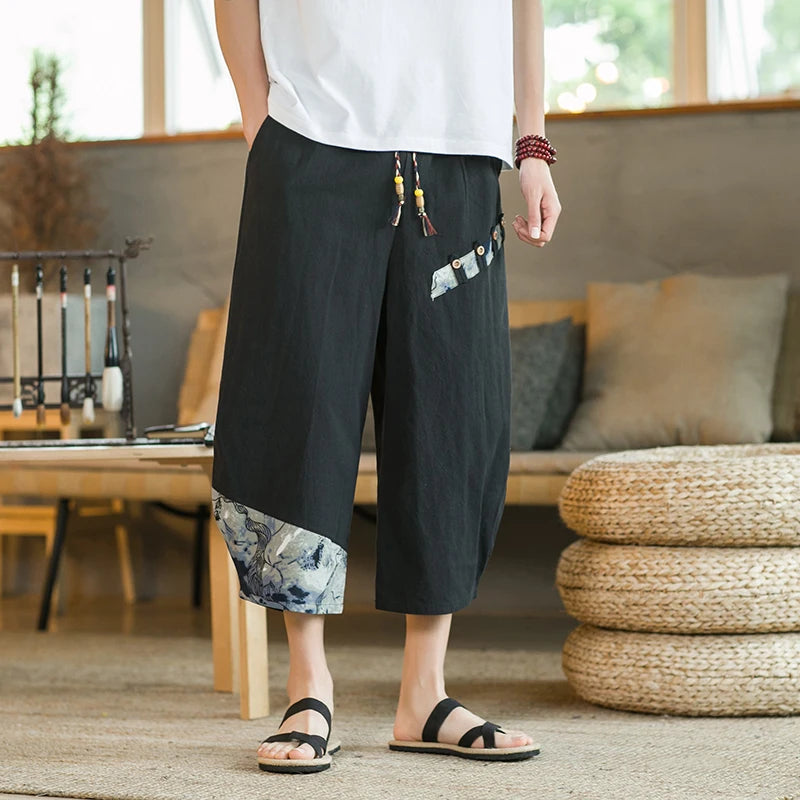 BREATHABLE COTTON LINEN HAREM PANTS