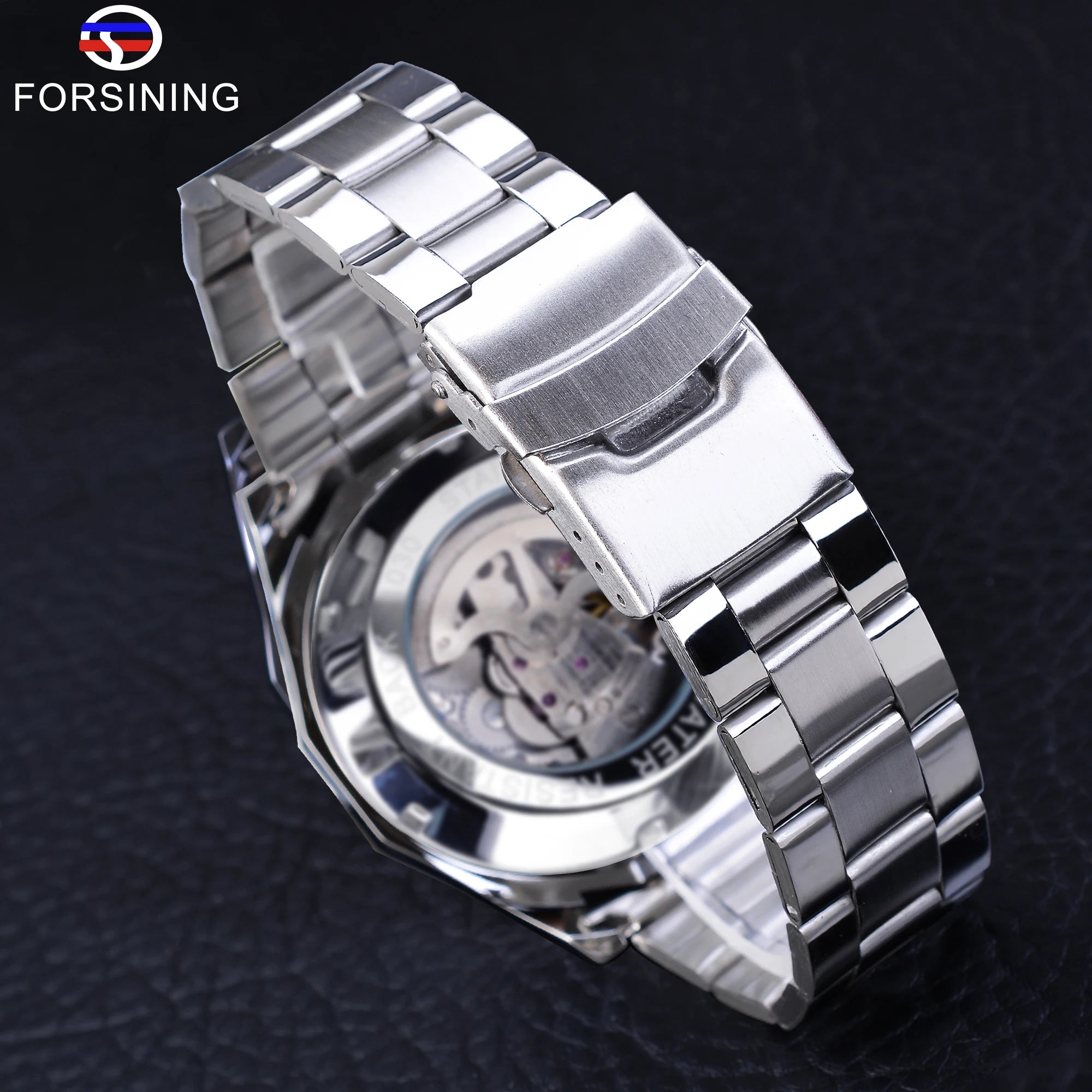 CLASSY SILVER MECHANICAL WATCH