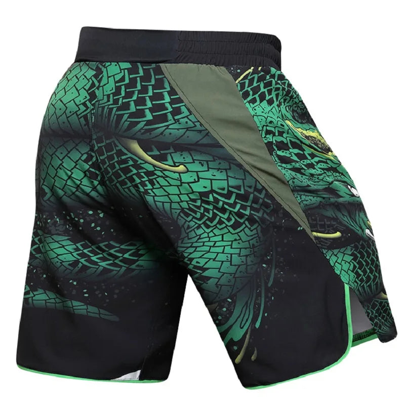 SNAKE PRINT MMA SHORTS