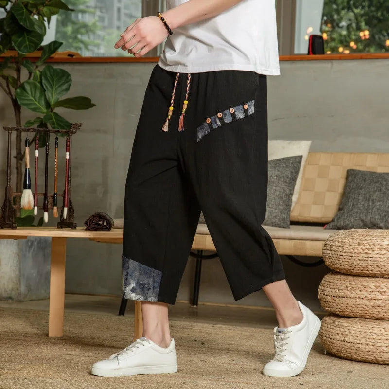 BREATHABLE COTTON LINEN HAREM PANTS