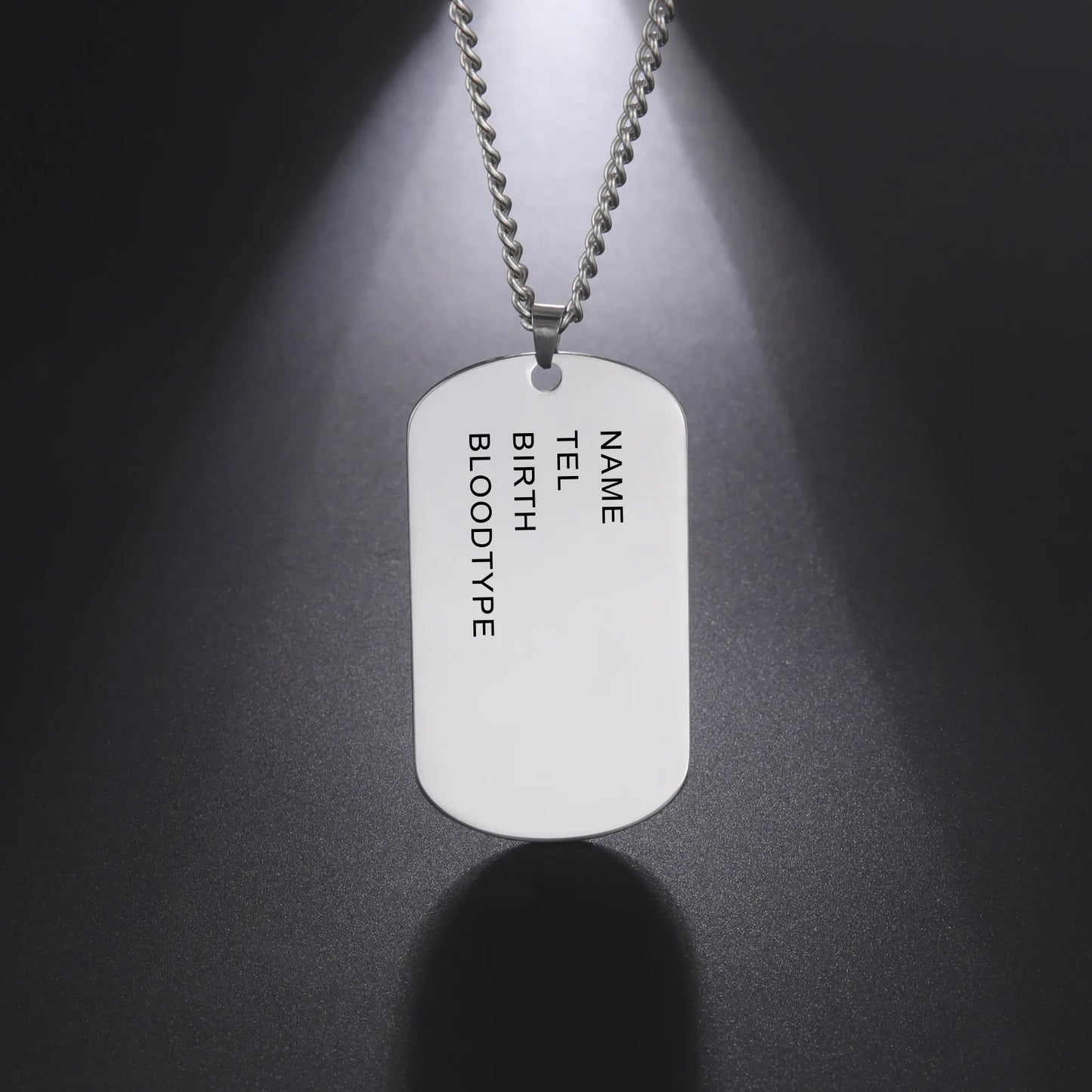 TAG NECKLACE WITH ARMY ENGRAVING