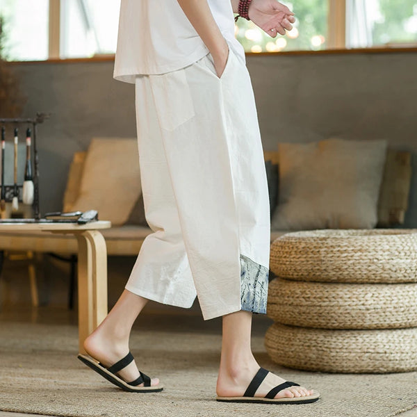 BREATHABLE COTTON LINEN HAREM PANTS