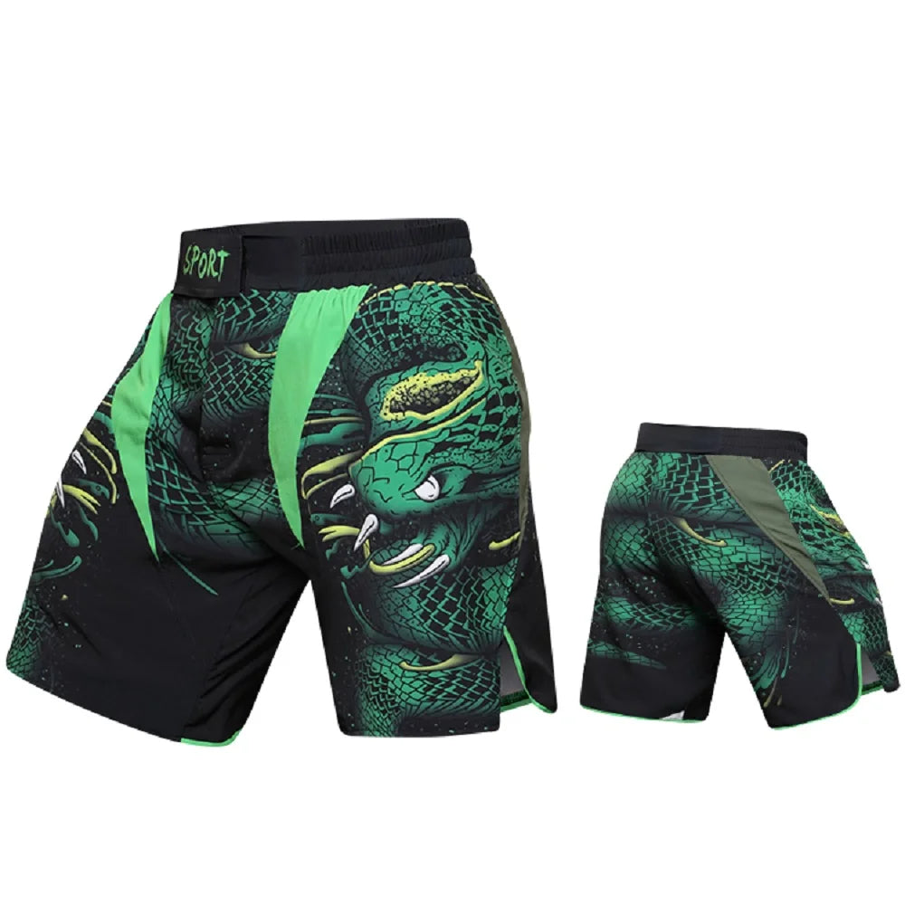 SNAKE PRINT MMA SHORTS