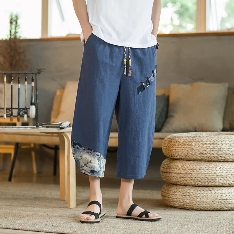 BREATHABLE COTTON LINEN HAREM PANTS