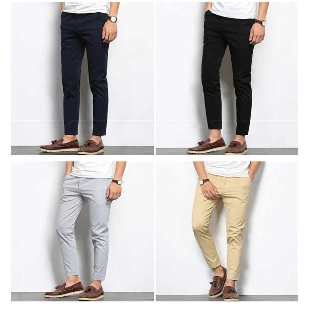 CASUAL PLAIN ANKLE-LENGTH PANTS