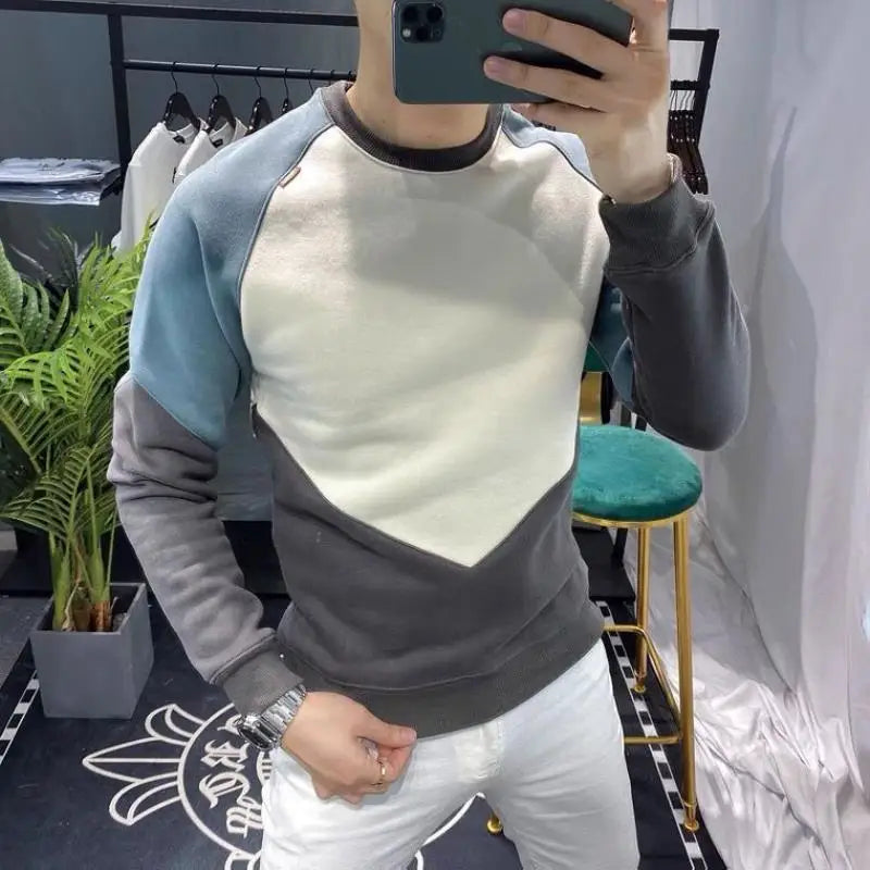 PATCHWORK O-NECK SWEATSHIRT