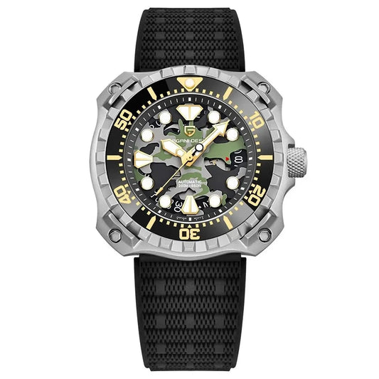 CAMOUFLAGE HOLLOW DIAL MECHANICAL WATCH