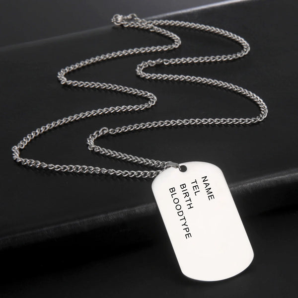 TAG NECKLACE WITH ARMY ENGRAVING