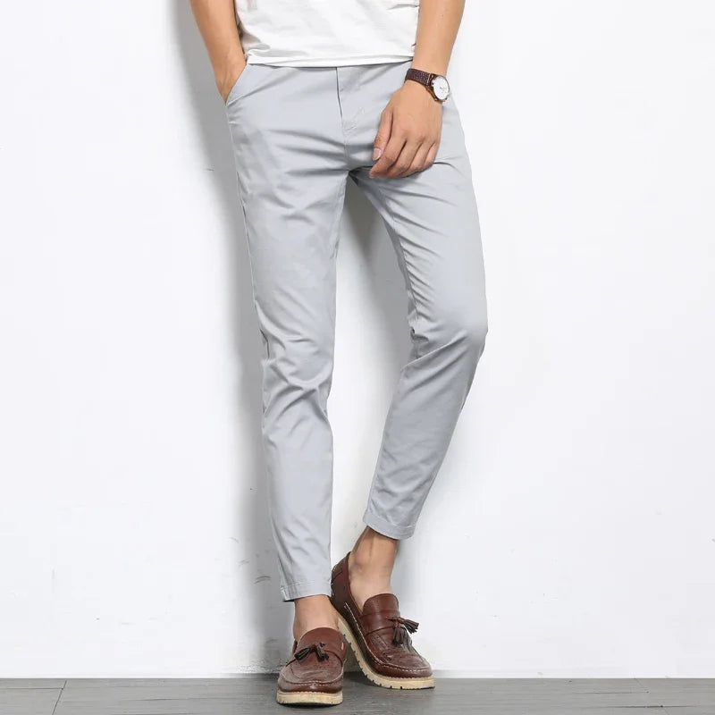 CASUAL PLAIN ANKLE-LENGTH PANTS